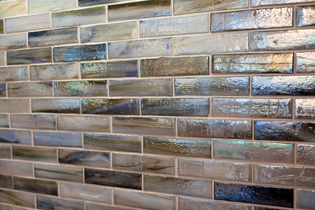 Close up of tile backsplash in Kitchen