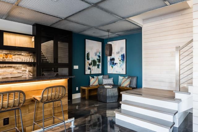 Basement Entertainment Room of Apex Room showing seating corner