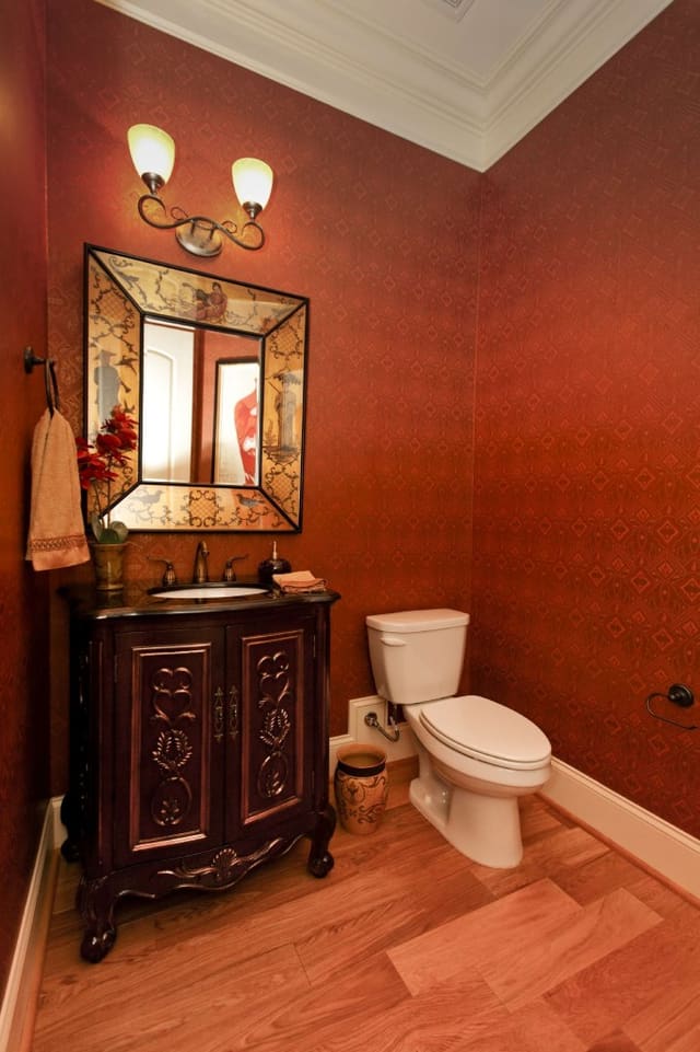 Wallpapered Powder Room