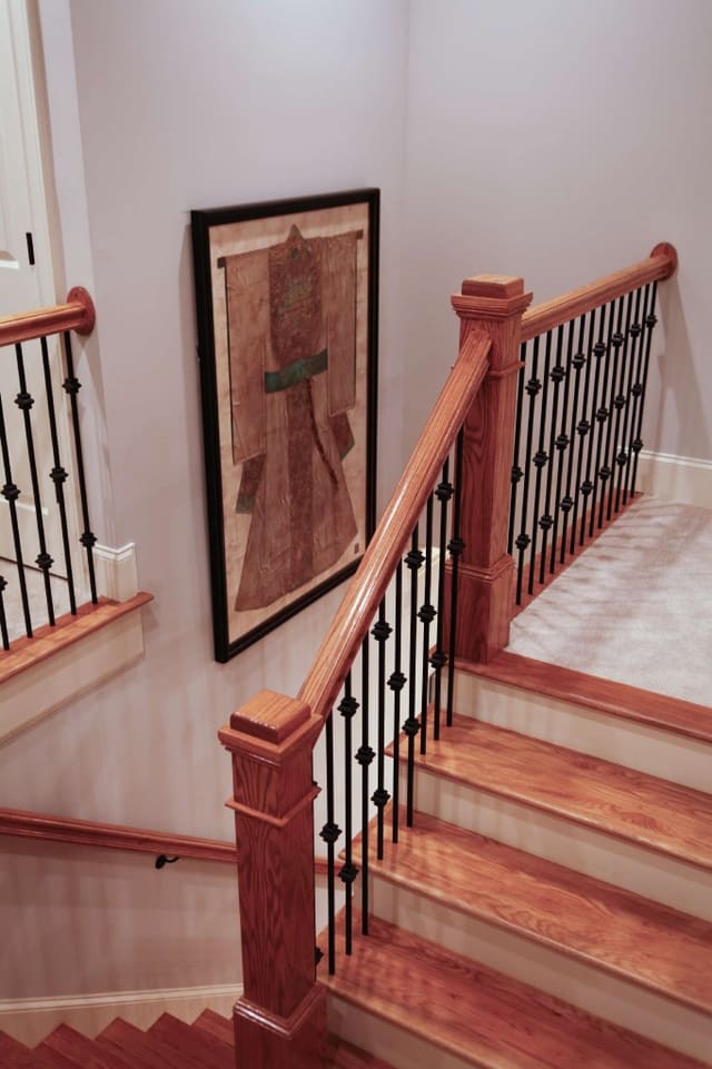 Large kimono artwork in stairway