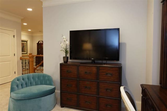 Cute loft with file storage cabinet and velvet swivel chair