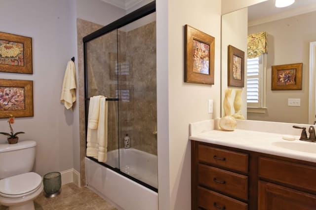 Guest Bathroom with flower art series