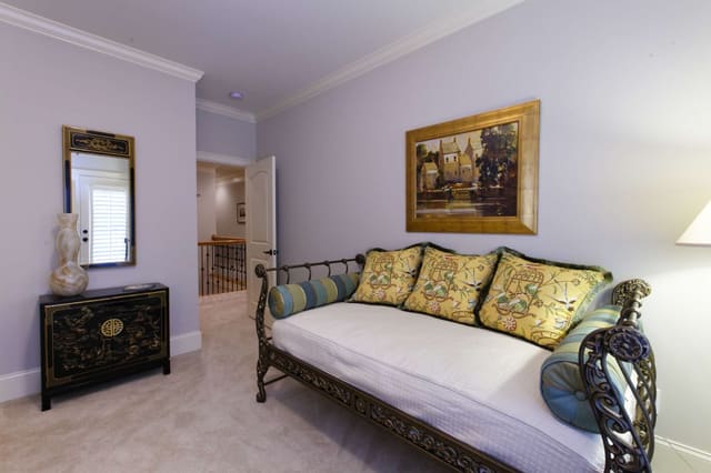 Guest Bedroom with Twin Daybeds with Custom Bedding