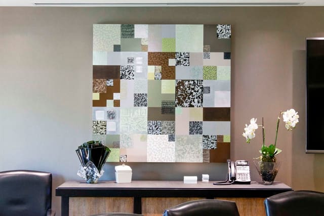 Custom QR code artwork in Paragon Bank Board Room
