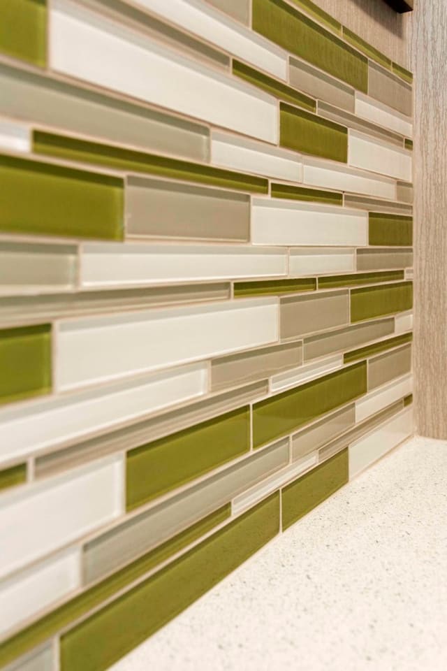 Tile backsplash in Break Room at Paragon Bank