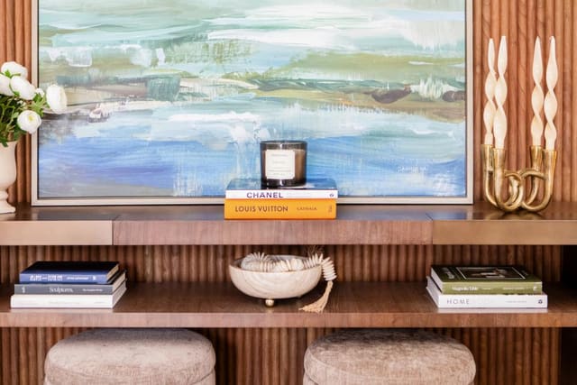 Accent Table Showcasing Panelled Walls