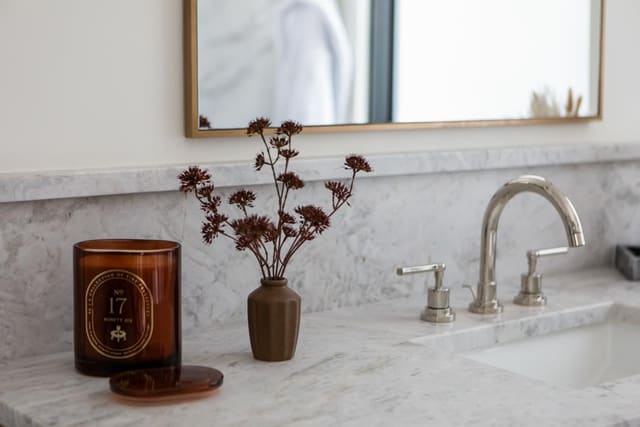 Close-up Marble Shelf