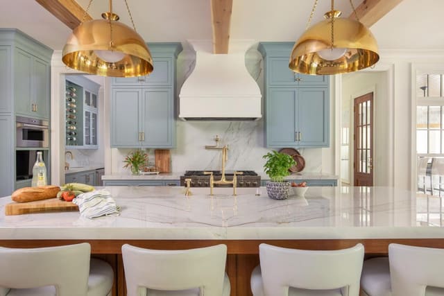 Kitchen with Gold Hardware