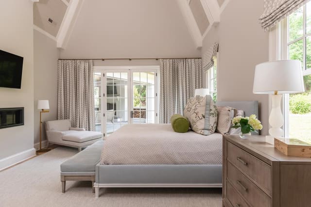 Master Bedroom with Neutral Drapery