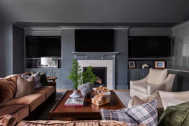 Man Cave With Blue and Green Accents