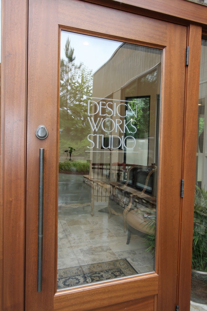The front door of the Design Works Studio design studio in Cary, NC