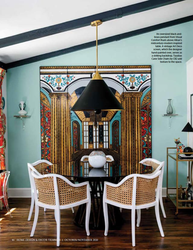 Breakfast Nook with Art deco backdrop