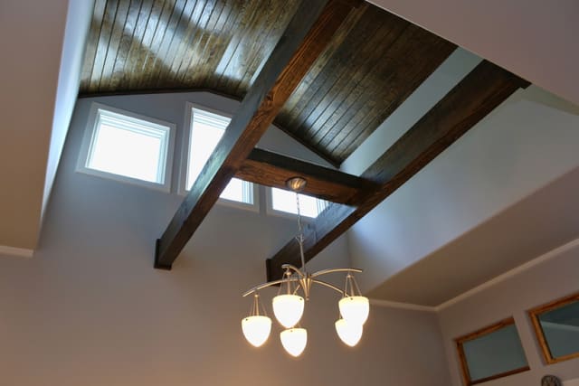 Exposed beam ceiling in Downtown Raleigh home