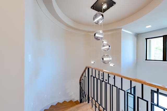 Upstairs with Spherical Light Fixture