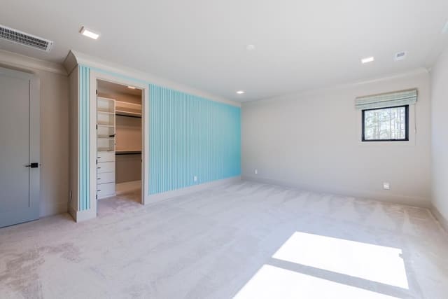 Guest Bedroom with Teal Wall Panelling