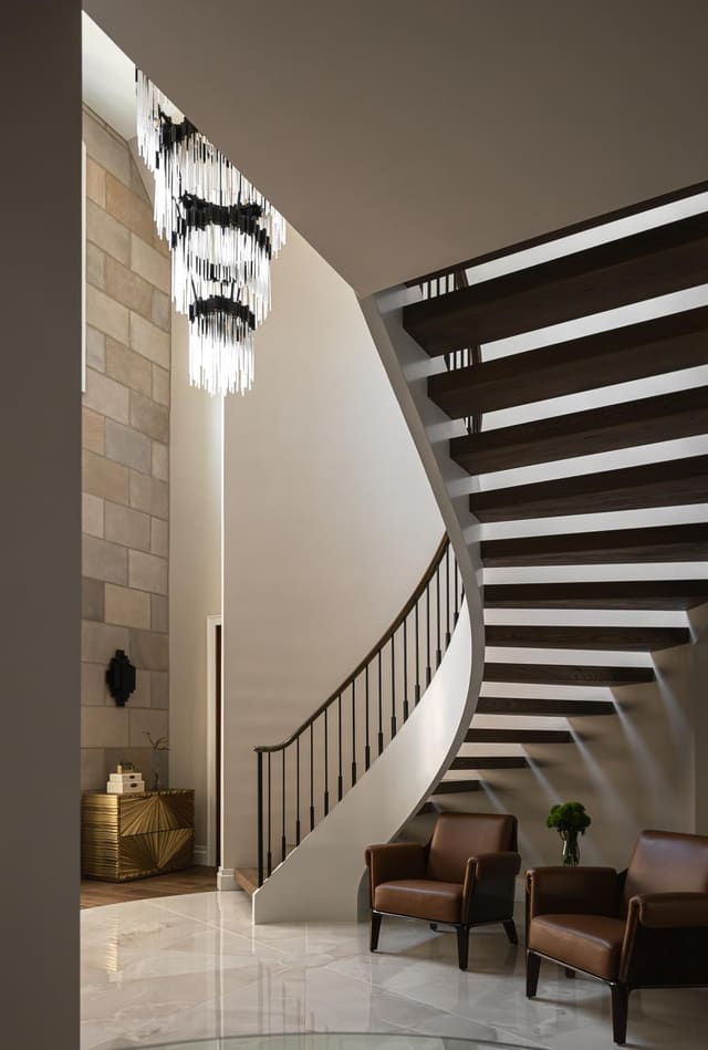 Foyer with Spiral Staircase