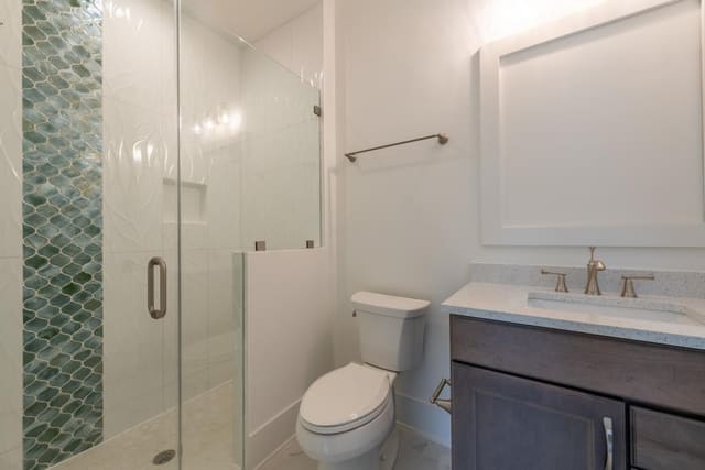 Guest Bath with Teal Patterned Shower Tile
