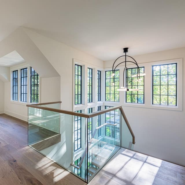 View from the top of the floating staircase.