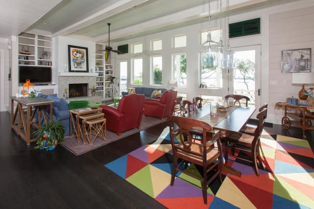 Morehead Beach home with colorful interior