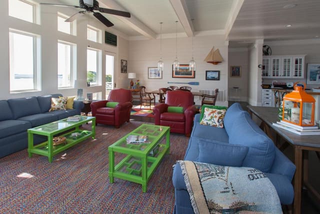 Morehead Beach home with colorful interior