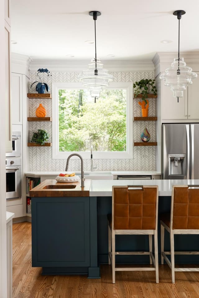 Kitchen with warm wood accents