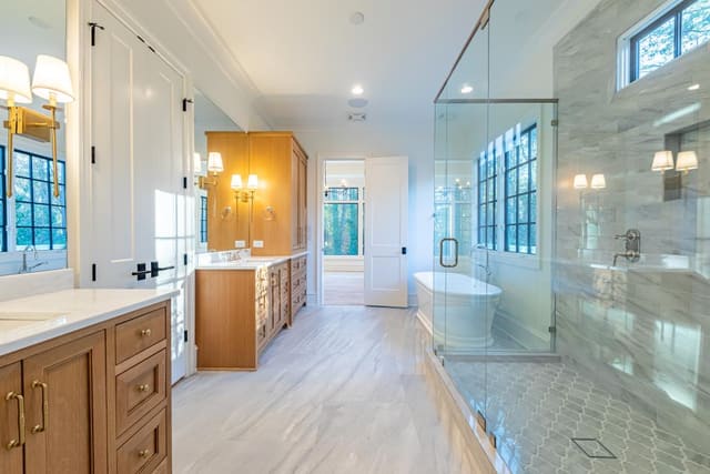 Jack and Jill bath with walk in shower