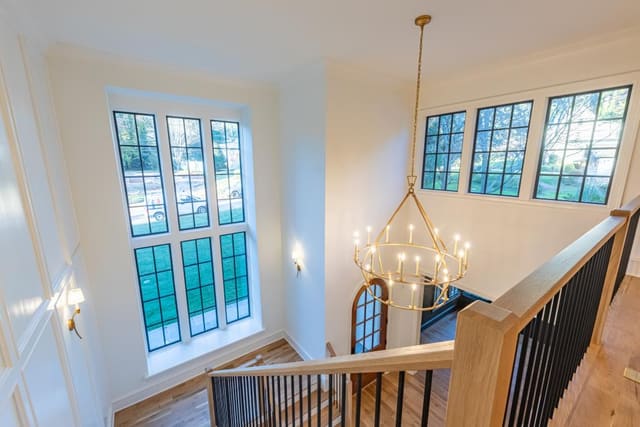 Staircase balcony looking onto foyer