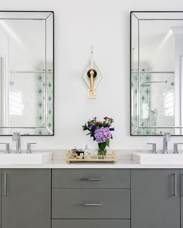 Master bathroom with Louise Gaskill sconces.