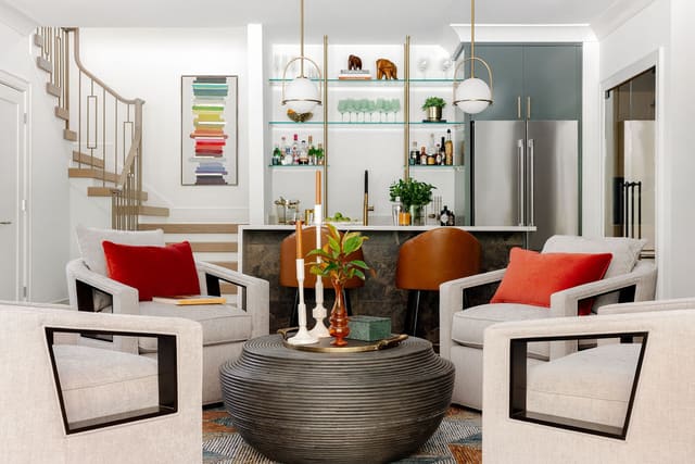 Basement living room.