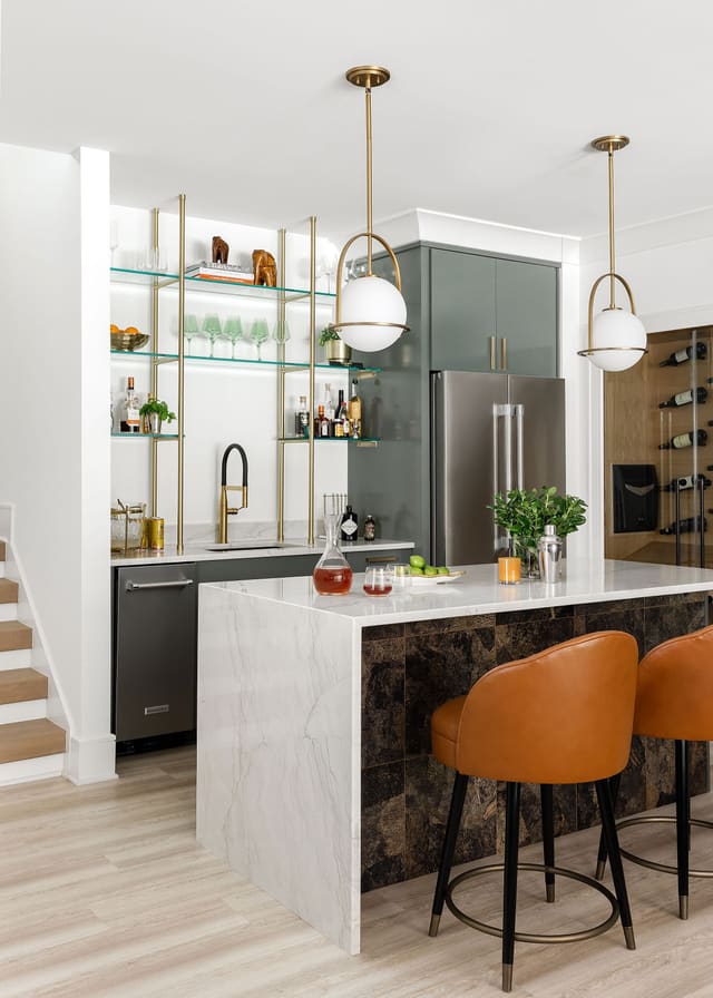 Basement bar area.
