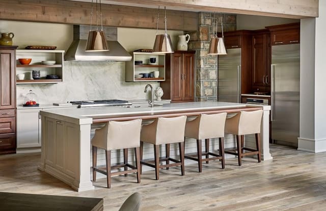 Rustic Kitchen in N. Raleigh Model Home w/ large island