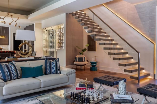 North Raleigh Modern Home (Bost Homes) - interior design by Design Works Studio