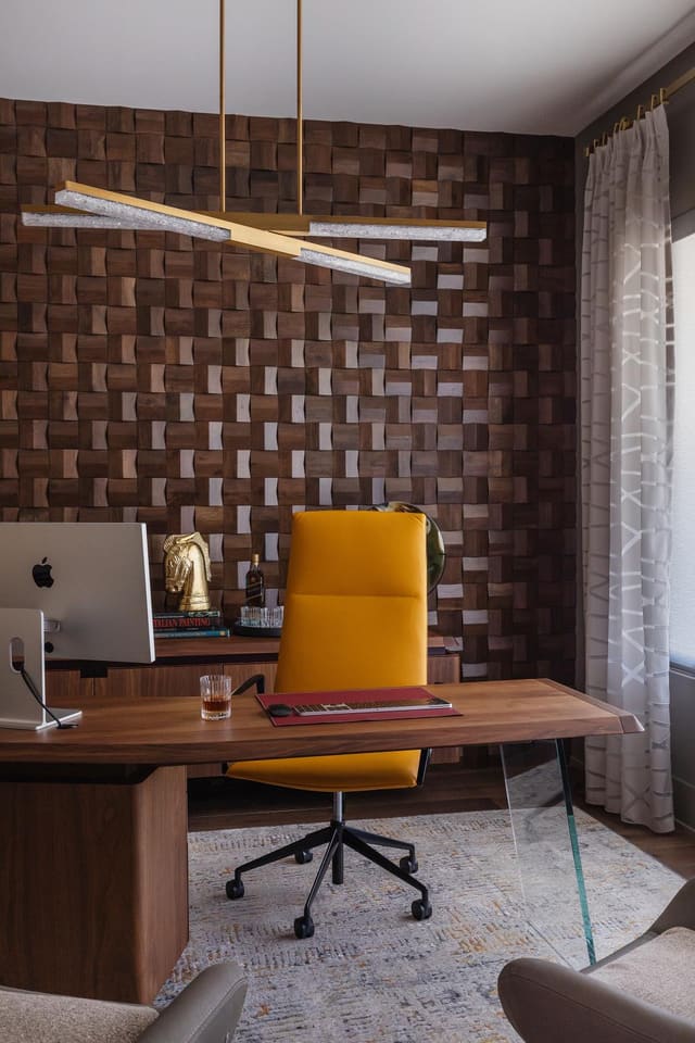 Study with Textured Accent Wall