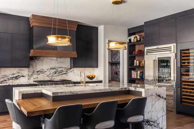 Kitchen with Marble Countertops