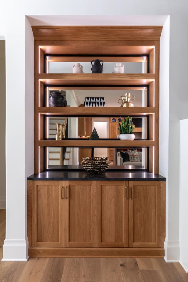 Built-in shelving close up