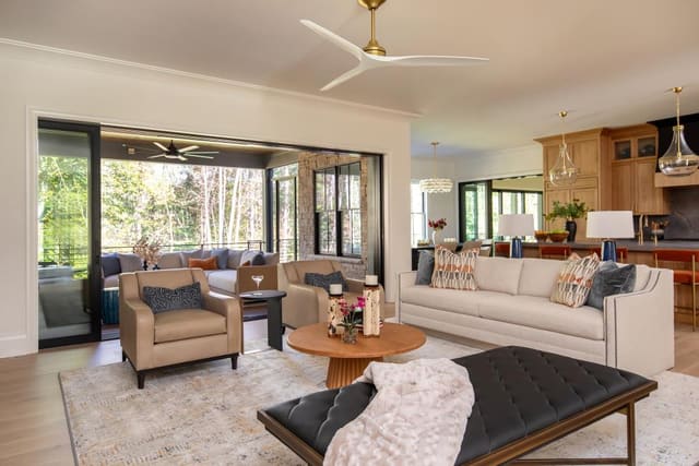 Open Concept Living Room with Warm Tones