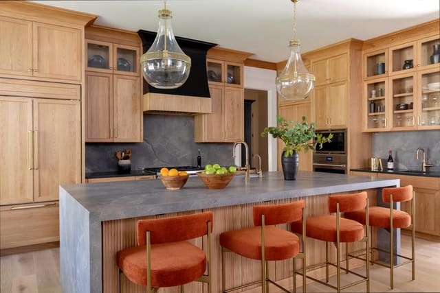 Kitchen with Warm Cabinetry