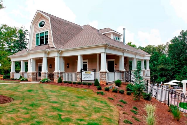 Exterior of Raleigh Hamptons style clubhouse