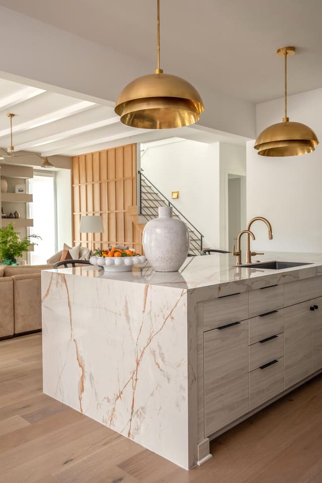 Marble Countertop with Waterfall Edge