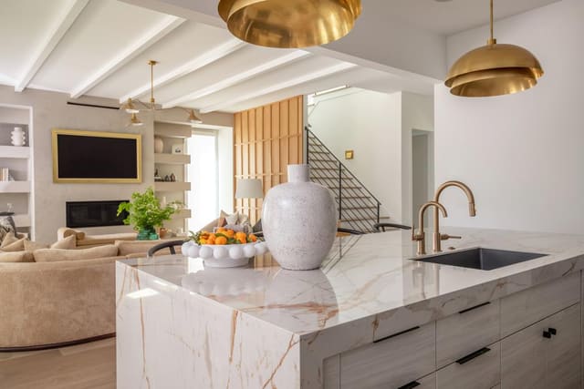 Open Concept Kitchen into Living Area
