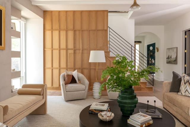 Living Room with Paneled Accent Wall
