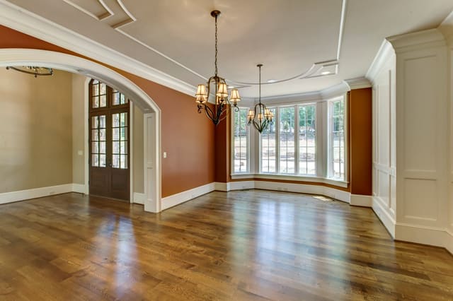 Dining Room in Raleigh Home with decorative ceiling