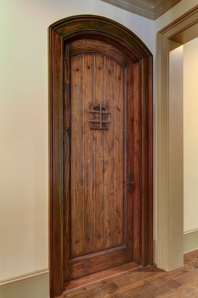 Unique door into Wine Room of Raleigh home