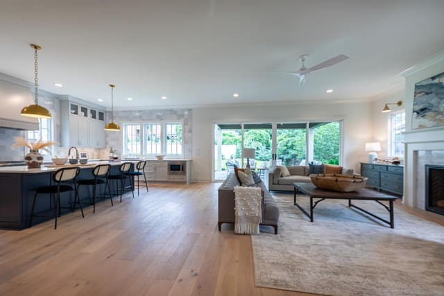 Open concept living room and kitchen space