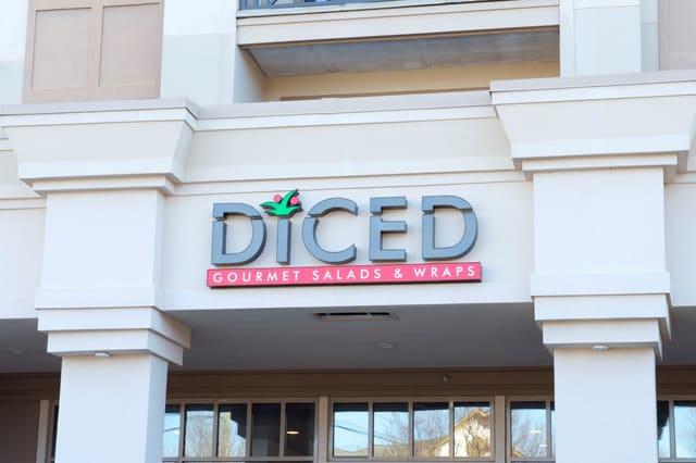 Exterior of Diced Restaurant in Raleigh