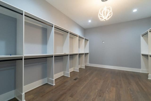 Master Closet with Overhead Lighting