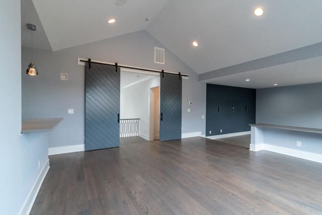 Entertainment Room with Barn Doors