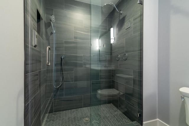 2nd Guest Bath with Modern Gray Tile