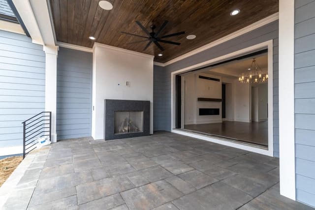Back Porch with Fireplace