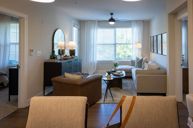 Living Area with Green Accents